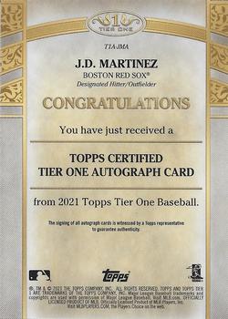 2021 Topps Tier One - Tier One Autographs #T1A-JMA J.D. Martinez Back