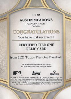 2021 Topps Tier One - Tier One Relics #T1R-AM Austin Meadows Back