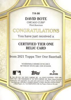 2021 Topps Tier One - Tier One Relics #T1R-DB David Bote Back