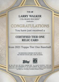 2021 Topps Tier One - Tier One Relics #T1R-LW Larry Walker Back