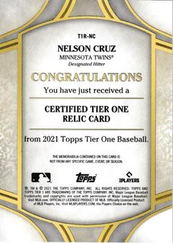2021 Topps Tier One - Tier One Relics #T1R-NC Nelson Cruz Back