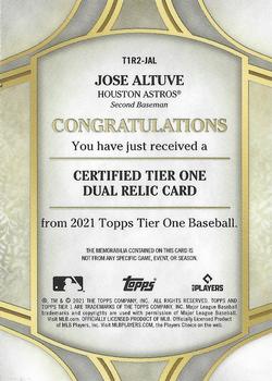 2021 Topps Tier One - Tier One Relics Dual Patch #T1R2-JAL Jose Altuve Back
