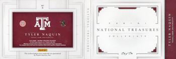 2016 Panini National Treasures Collegiate - Combo Player Materials Prime Booklet #6 Tyler Naquin Back