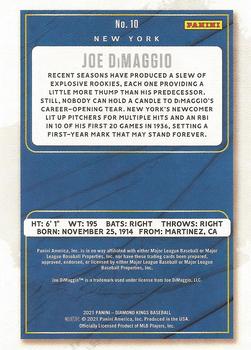 2021 Panini Diamond Kings - Artist's Proof Blue #10 Joe DiMaggio Back