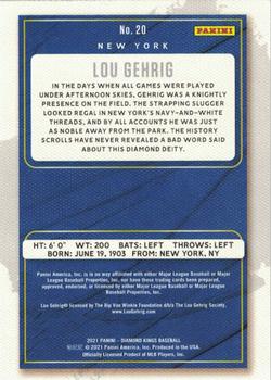 2021 Panini Diamond Kings - Artist's Proof Blue #20 Lou Gehrig Back