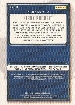 2021 Panini Diamond Kings - Artist's Proof Blue #113 Kirby Puckett Back