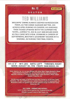 2021 Panini Diamond Kings - Framed Red #13 Ted Williams Back