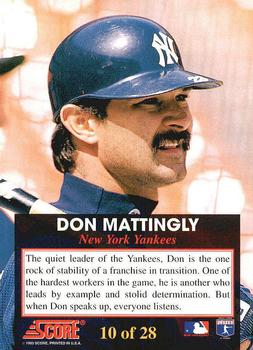 1993 Score - The Franchise #10 Don Mattingly Back