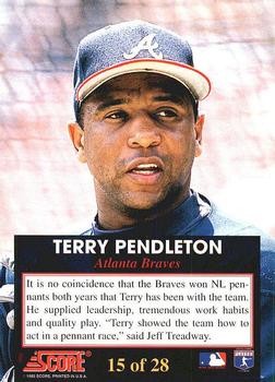 1993 Score - The Franchise #15 Terry Pendleton Back