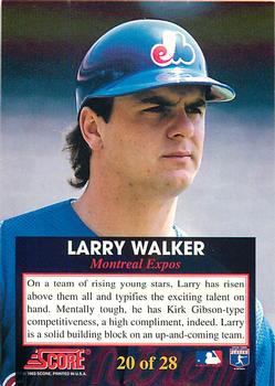 1993 Score - The Franchise #20 Larry Walker Back