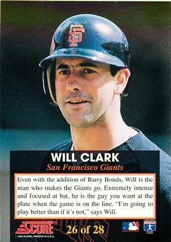 1993 Score - The Franchise #26 Will Clark Back