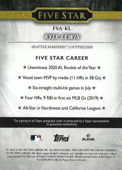 2021 Topps Five Star #FSA-KL Kyle Lewis Back