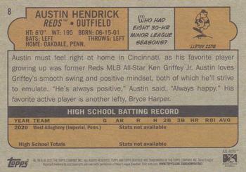2021 Topps Heritage Minor League #8 Austin Hendrick Back
