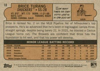 2021 Topps Heritage Minor League #18 Brice Turang Back