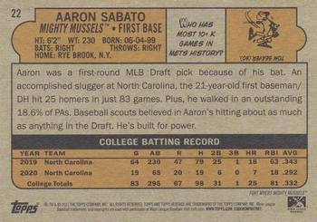2021 Topps Heritage Minor League #22 Aaron Sabato Back