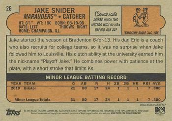 2021 Topps Heritage Minor League #26 Jake Snider Back