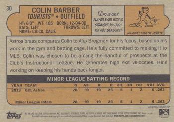 2021 Topps Heritage Minor League #30 Colin Barber Back