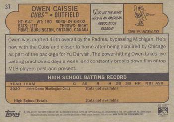 2021 Topps Heritage Minor League #37 Owen Caissie Back