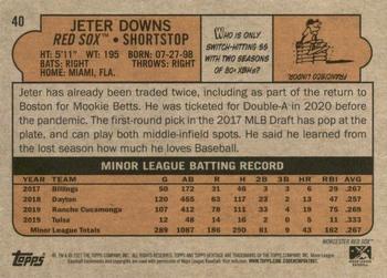 2021 Topps Heritage Minor League #40 Jeter Downs Back