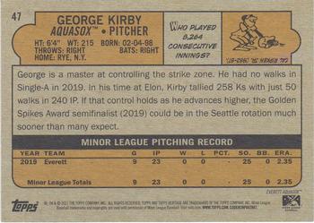 2021 Topps Heritage Minor League #47 George Kirby Back