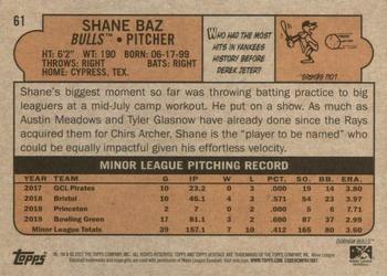 2021 Topps Heritage Minor League #61 Shane Baz Back