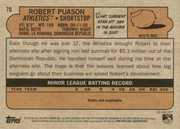 2021 Topps Heritage Minor League #70 Robert Puason Back