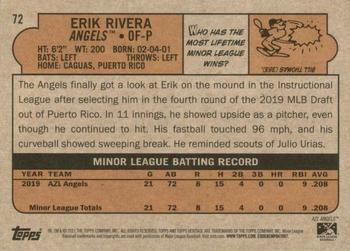 2021 Topps Heritage Minor League #72 Erik Rivera Back
