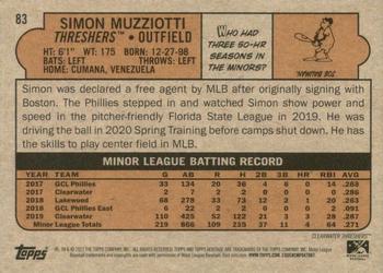 2021 Topps Heritage Minor League #83 Simon Muzziotti Back