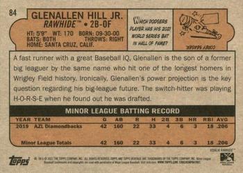 2021 Topps Heritage Minor League #84 Glenallen Hill Jr. Back
