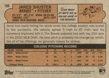 2021 Topps Heritage Minor League #106 Jared Shuster Back