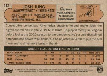 2021 Topps Heritage Minor League #112 Josh Jung Back