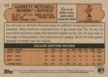2021 Topps Heritage Minor League #122 Garrett Mitchell Back
