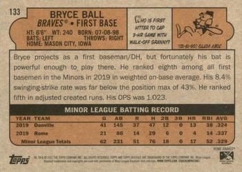 2021 Topps Heritage Minor League #133 Bryce Ball Back