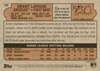 2021 Topps Heritage Minor League #134 Grant Lavigne Back