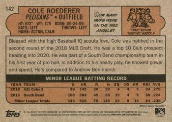 2021 Topps Heritage Minor League #142 Cole Roederer Back