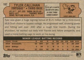2021 Topps Heritage Minor League #162 Tyler Callihan Back