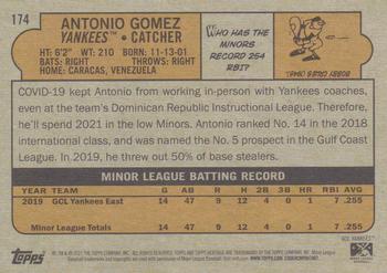 2021 Topps Heritage Minor League #174 Antonio Gomez Back