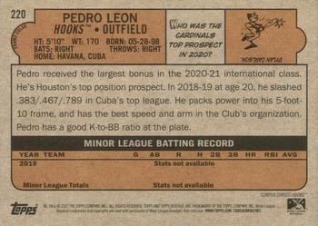 2021 Topps Heritage Minor League #220 Pedro Leon Back