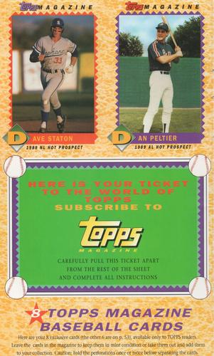 1990 Topps Magazine - Uncut Sheets #TM1-TM2 Dave Staton / Dan Peltier Front