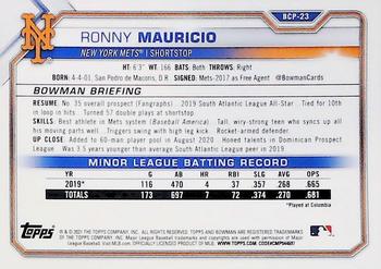 2021 Bowman - Chrome Prospects Mojo Refractor #BCP-23 Ronny Mauricio Back