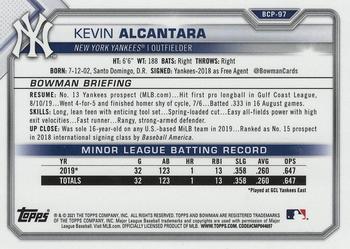 2021 Bowman - Chrome Prospects Mojo Refractor #BCP-97 Kevin Alcantara Back
