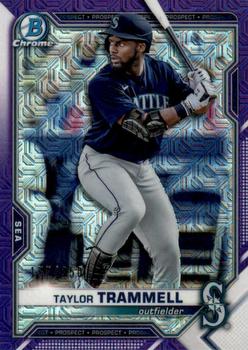 2021 Bowman - Chrome Prospects Mojo Refractor Purple #BCP-132 Taylor Trammell Front