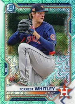 2021 Bowman - Chrome Prospects Mojo Refractor Aqua #BCP-9 Forrest Whitley Front