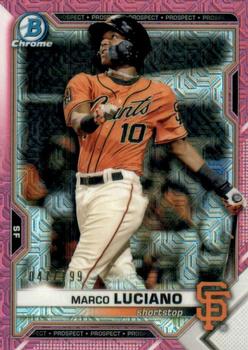 2021 Bowman - Chrome Prospects Mojo Refractor Pink #BCP-8 Marco Luciano Front