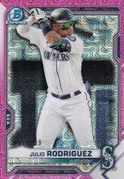 2021 Bowman - Chrome Prospects Mojo Refractor Pink #BCP-86 Julio Rodriguez Front