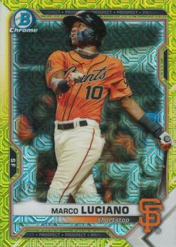 2021 Bowman - Chrome Prospects Mojo Refractor Yellow #BCP-8 Marco Luciano Front