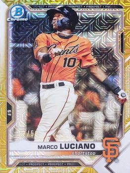 2021 Bowman - Chrome Prospects Mojo Refractor Gold #BCP-8 Marco Luciano Front