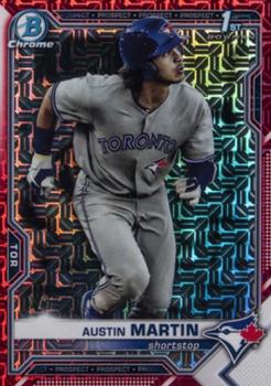 2021 Bowman - Chrome Prospects Mojo Refractor Red #BCP-87 Austin Martin Front