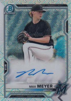 2021 Bowman - Chrome Prospect Autographs Mojo Refractor #BMA-MM Max Meyer Front