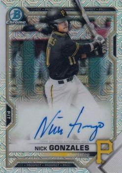 2021 Bowman - Chrome Prospect Autographs Mojo Refractor #BMA-NG Nick Gonzales Front